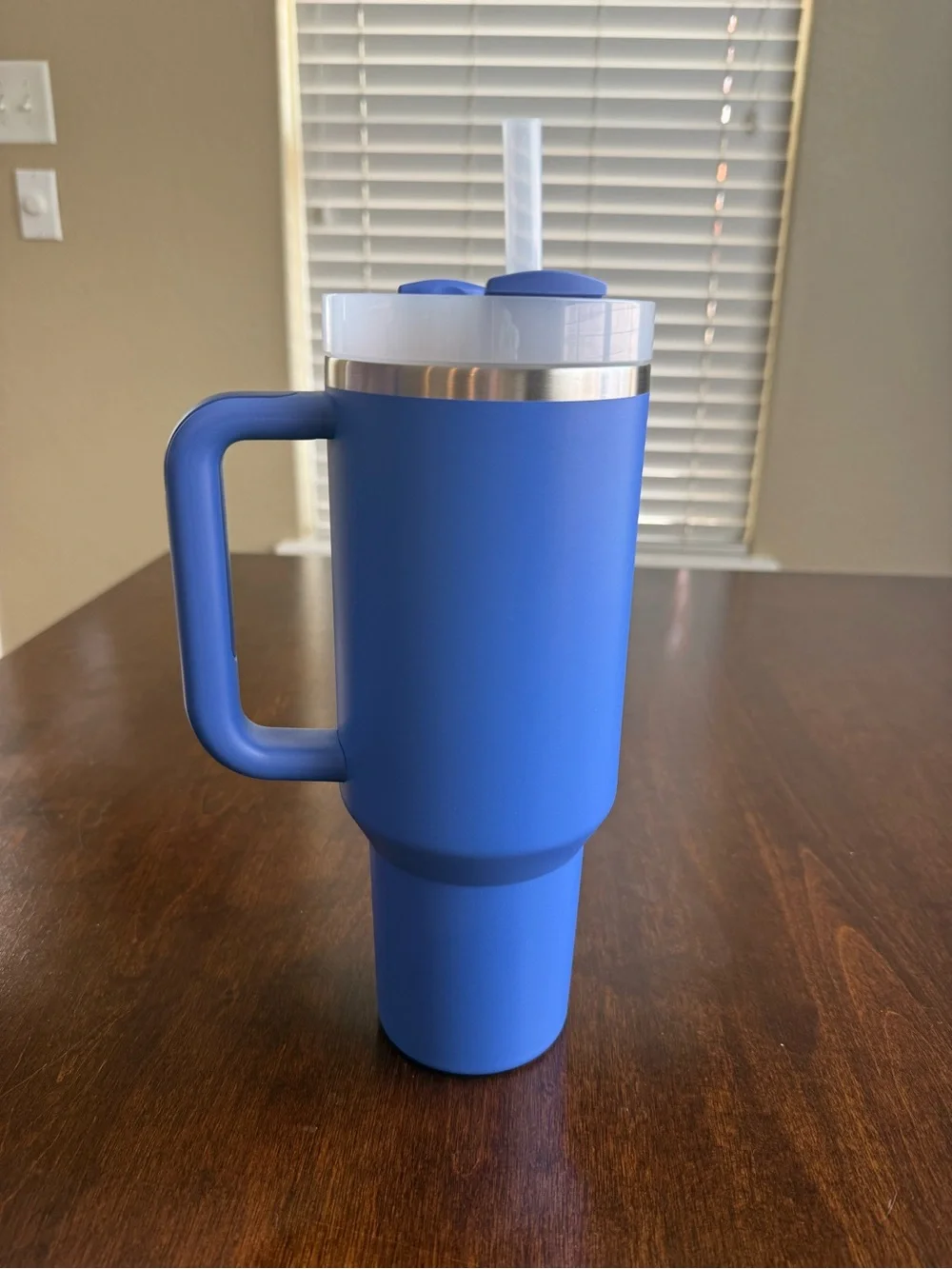 Stanley Blue Insulated Travel Mug with Handle and Straw Lid